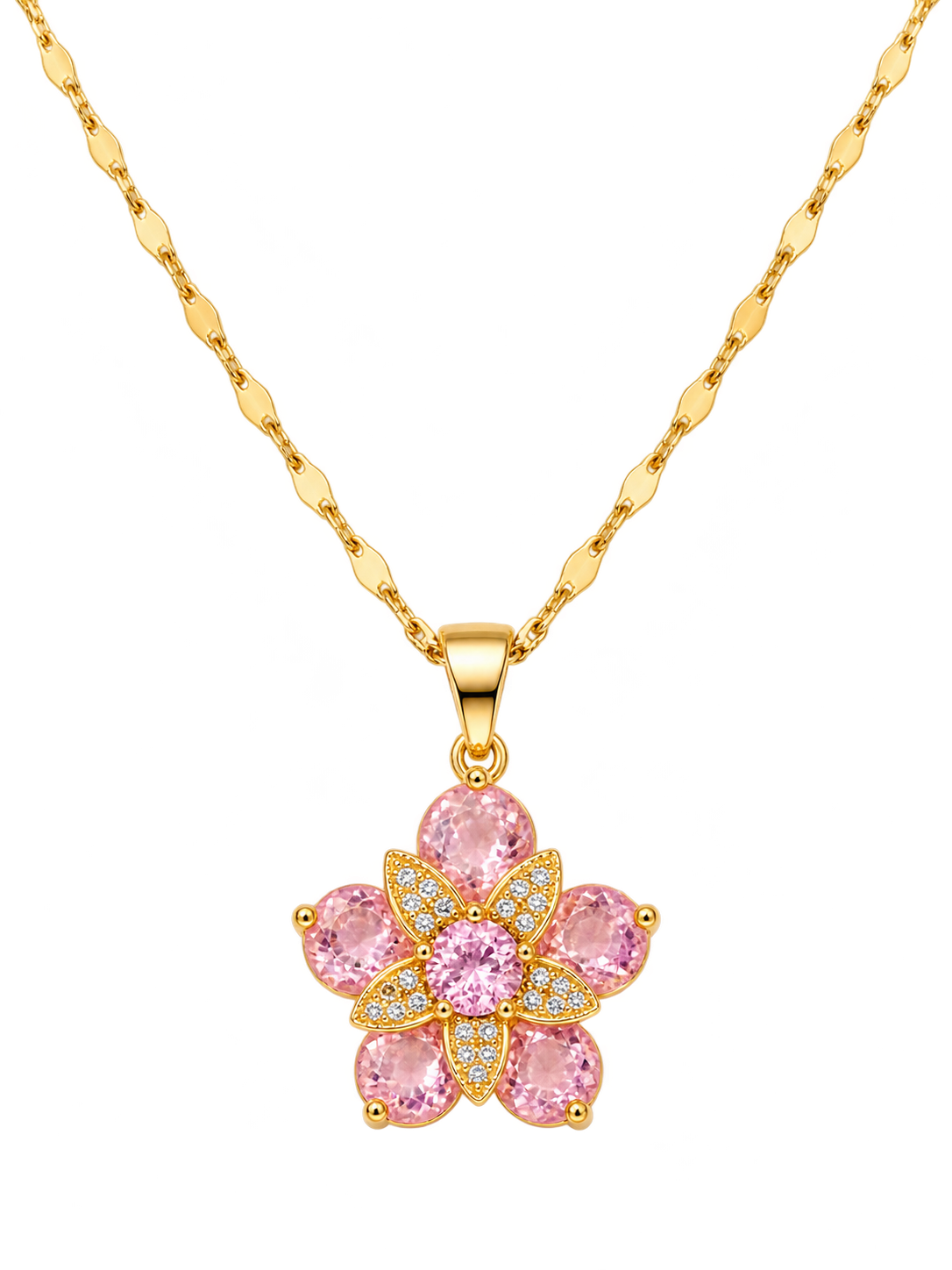 Collar Giratorio de Flor de Circonita