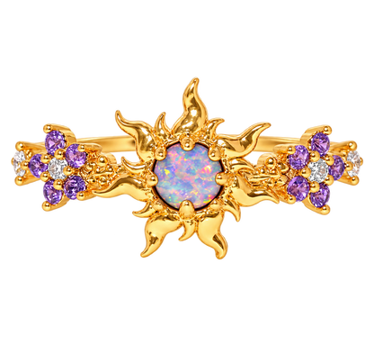 Anillo ajustable Sol Encantado con Piedra Iridiscente